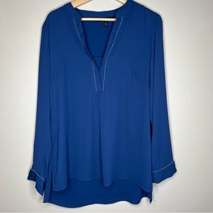 White House Black Market Blue Blouse Size Medium 8